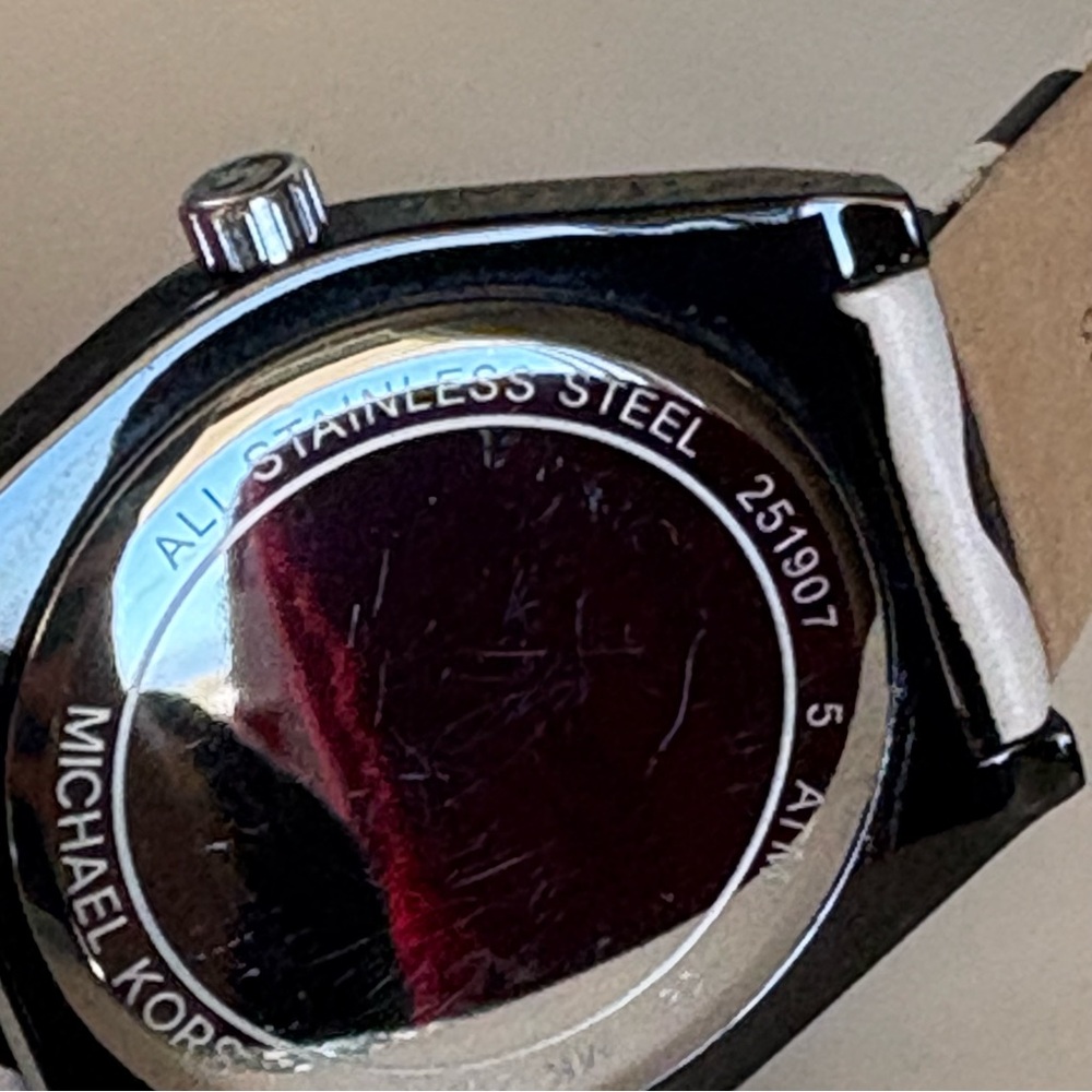 Michael Kors Channing Three Hand Zebra Print Leather Buckle Strap Closure Watch - Picture 9 of 16